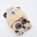 ⁦بكج طاقية +الشين - عمر من 6- 24 شهر MINNIE MOUSE بيج⁩ - الصورة ⁦2⁩