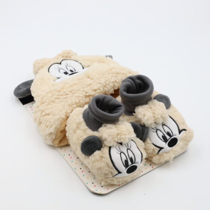 ⁦بكج طاقية +الشين - عمر من 6- 24 شهر MINNIE MOUSE بيج⁩ - الصورة ⁦3⁩