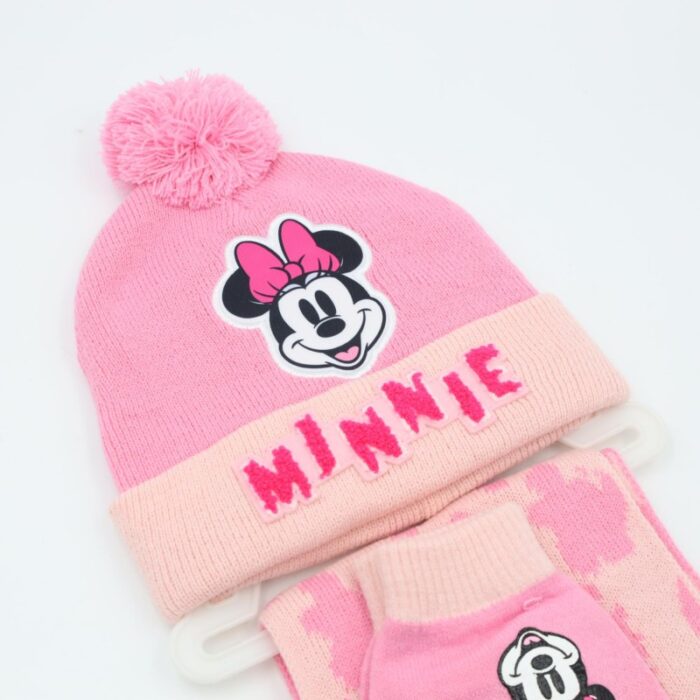 ⁦بكج ديزني طاقية +كفوف + لفحة MINNIE MOUSE زهري⁩ - الصورة ⁦2⁩