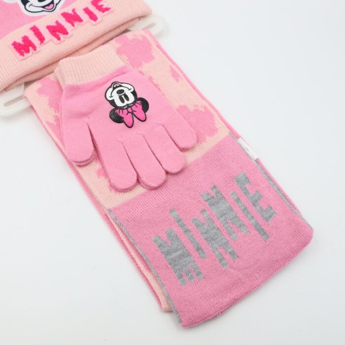 ⁦بكج ديزني طاقية +كفوف + لفحة MINNIE MOUSE زهري⁩ - الصورة ⁦4⁩