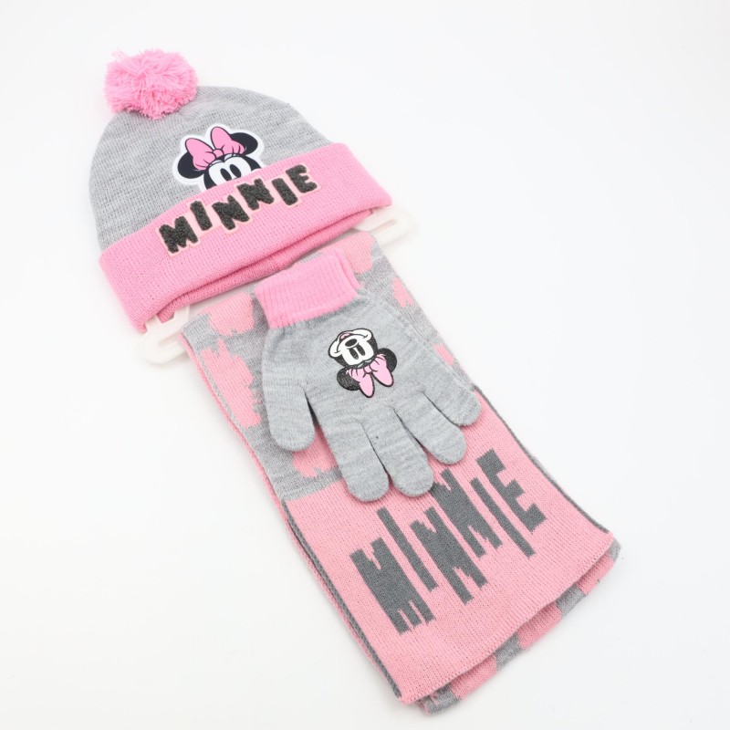 ⁦بكج ديزني طاقية +كفوف + لفحة MINNIE MOUSE سكني⁩ - الصورة ⁦1⁩