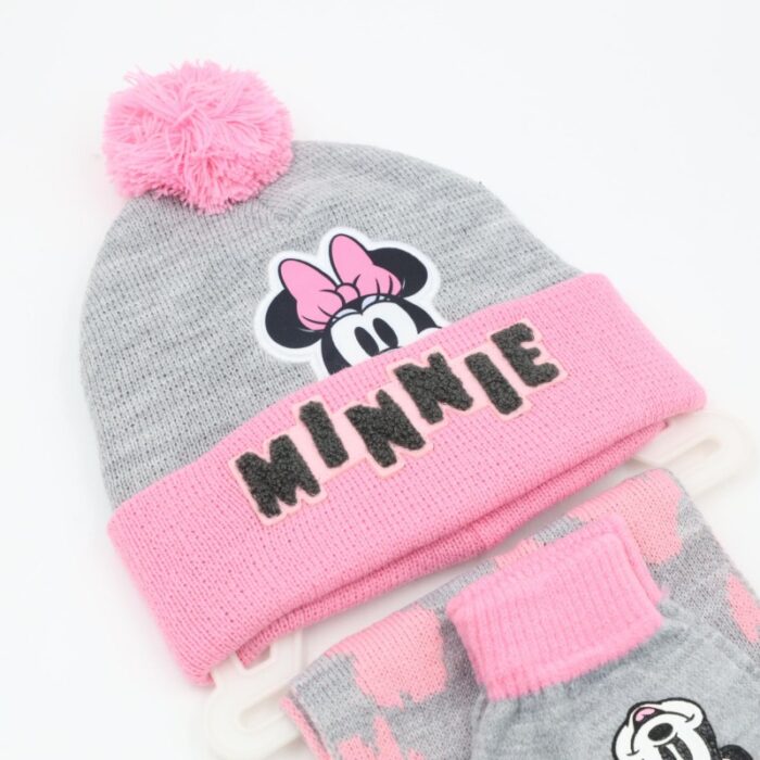 ⁦بكج ديزني طاقية +كفوف + لفحة MINNIE MOUSE سكني⁩ - الصورة ⁦2⁩