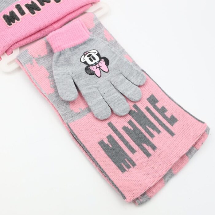 ⁦بكج ديزني طاقية +كفوف + لفحة MINNIE MOUSE سكني⁩ - الصورة ⁦4⁩