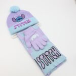 ⁦بكج ديزني طاقية +كفوف + لفحة STITCH بنفسجي فاتح وأزرق فاتح⁩ - الصورة ⁦5⁩