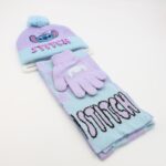 ⁦بكج ديزني طاقية +كفوف + لفحة STITCH بنفسجي فاتح وأزرق فاتح⁩ - الصورة ⁦6⁩