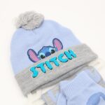 ⁦بكج ديزني طاقية +كفوف + لفحة STITCH بنفسجي ورمادي⁩ - الصورة ⁦2⁩