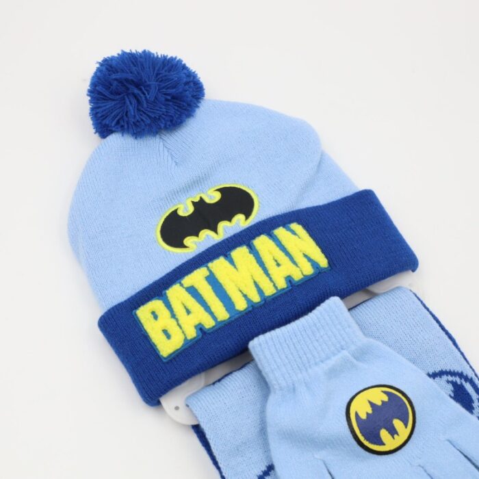 ⁦بكج ديزني طاقية +كفوف + لفحة BATMAN ازرق⁩ - الصورة ⁦2⁩
