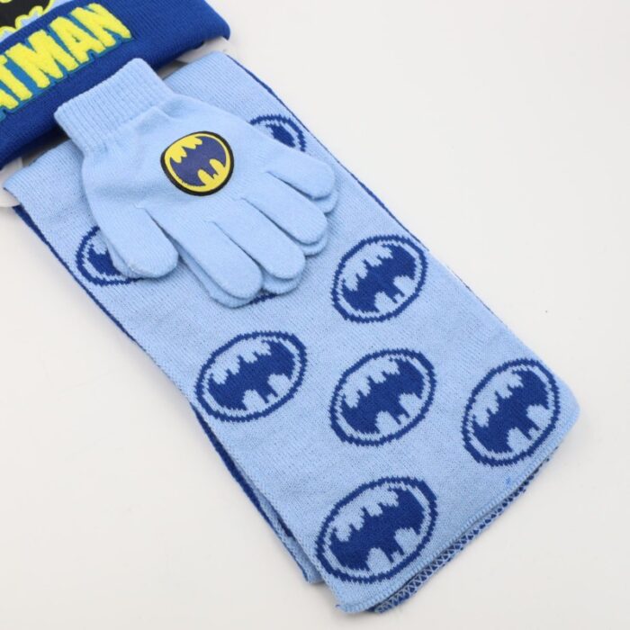 ⁦بكج ديزني طاقية +كفوف + لفحة BATMAN ازرق⁩ - الصورة ⁦4⁩