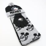 ⁦بكج ديزني طاقية +كفوف + لفحة MICKEY MOUSE اسود وسكني⁩ - الصورة ⁦5⁩