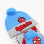 ⁦بكج ديزني طاقية +كفوف + لفحة SPIDER MAN ازرق ورمادي⁩ - الصورة ⁦2⁩