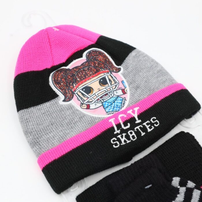 ⁦بكج LOL طاقية + كفوف + لفحة لون اسود+سكني⁩ - الصورة ⁦2⁩