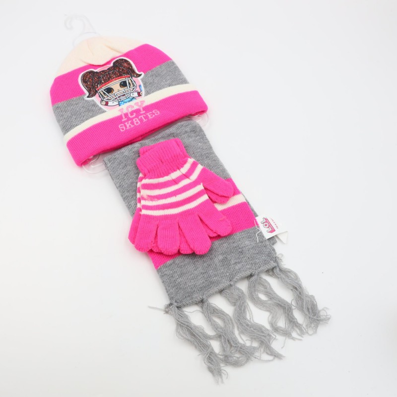 ⁦بكج LOL طاقية + كفوف +لون لفحة فوشي+سكني⁩ - الصورة ⁦1⁩