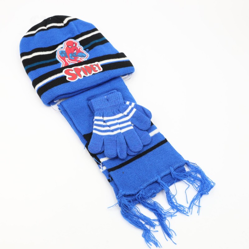 ⁦بكج SPIDER MAN طاقية + كفوف + لفحة لون ازرق⁩ - الصورة ⁦1⁩