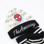 ⁦بكج SPIDER MAN طاقية + كفوف + لفحة لون ابيض واسود⁩ - الصورة ⁦2⁩