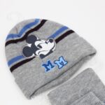 ⁦بكج MICKEY MOUSE طاقية + كفوف + لفحة لون سكني⁩ - الصورة ⁦2⁩