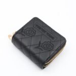 جزدان ستاتي جلد سحابين حجم صغير لون اسود