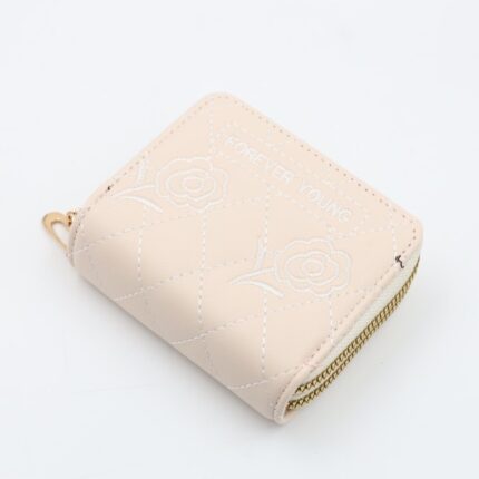 جزدان ستاتي جلد سحابين حجم صغير لون ابيض اوفوايت