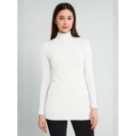 بلوزة بودي جولف بأكمام طويلة للنساء لون أبيض