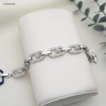 سوار سلسلة مع زركون لون فضي