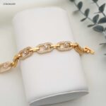 سوار سلسلة مع زركون لون ذهبي