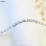 سوار نسائي زركون مربع و دائري متتالي لون فضي