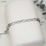 سوار سلسلة مع زركون لون فضي