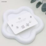 حلق مجموعه ورود ناعمة لون فضي