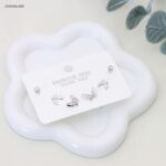 جلق مجموعة شكل فراشات لون فضي