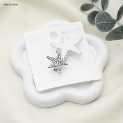 بروش أنيق مزين بالزركون لون فضي