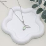 سلسال ذيل حورية البحر مرصعة بالزركون واللؤلؤ لون فضي