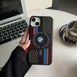 ⁦BMW كفر جوال ايفون 15 برو ماكس مع حلقة مج سيف جودة عالية تصميم⁩ - الصورة ⁦2⁩