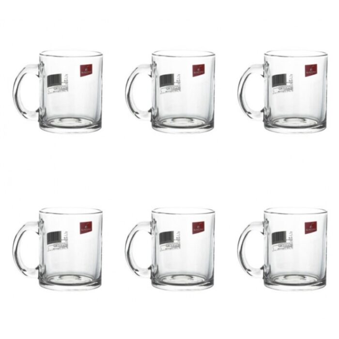 ⁦طقم فناجين / مج 300مل زجاج شفاف عدد 6 مجات⁩ - الصورة ⁦2⁩