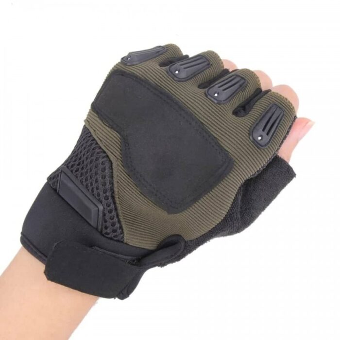 ⁦قفازات نصف اصابع كفوف اخضر 5.11⁩ - الصورة ⁦2⁩