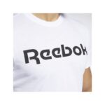 ⁦Reebok Mens' Graphic Series Linear Logo T-Shirt- تيشيرت ريبوك جرافيك سيريس ليينر للرجال لون أبيض⁩ - الصورة ⁦4⁩