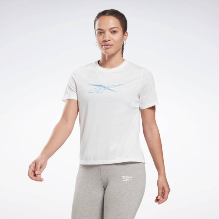 ⁦Reebok Womens' WOR Supremium T-shirt-تيشيرت ريبوك وور سوبرميوم للنساء لون أبيض⁩ - الصورة ⁦2⁩