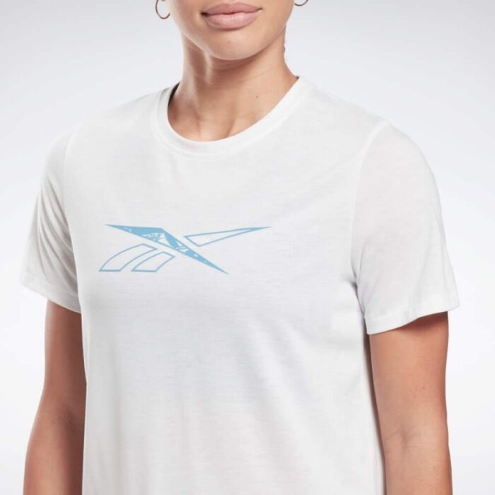 ⁦Reebok Womens' WOR Supremium T-shirt-تيشيرت ريبوك وور سوبرميوم للنساء لون أبيض⁩ - الصورة ⁦5⁩