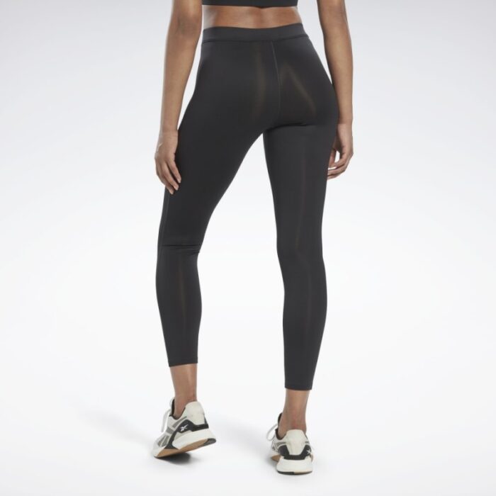 ⁦Reebok Womens' Workout Ready Basic Leggings- بنطلون ريبوك ضيق رياضي للنساء لون أسود‏⁩ - الصورة ⁦3⁩