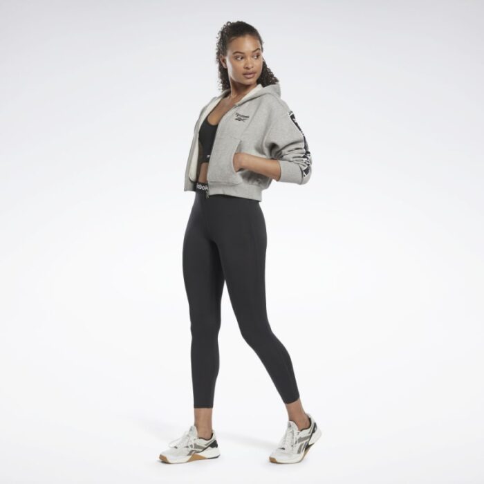 ⁦Reebok Womens' Workout Ready Basic Leggings- بنطلون ريبوك ضيق رياضي للنساء لون أسود‏⁩ - الصورة ⁦4⁩