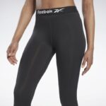 ⁦Reebok Womens' Workout Ready Basic Leggings- بنطلون ريبوك ضيق رياضي للنساء لون أسود‏⁩ - الصورة ⁦5⁩