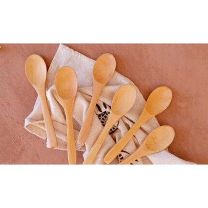 طقم 6 معالق صغار خشب بامبو