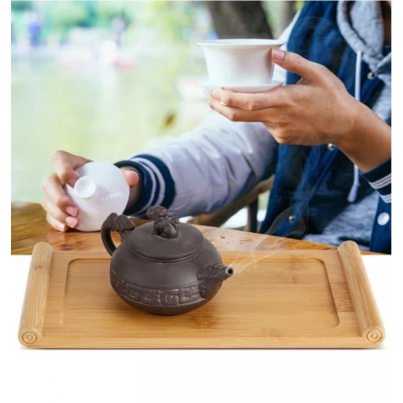 ⁦طقم صواني خشب بامبو مكون من 3 صواني بأحجام مختلفة لون خشبي⁩ - الصورة ⁦1⁩