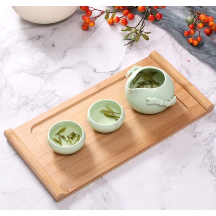 ⁦طقم صواني خشب بامبو مكون من 3 صواني بأحجام مختلفة لون خشبي⁩ - الصورة ⁦4⁩