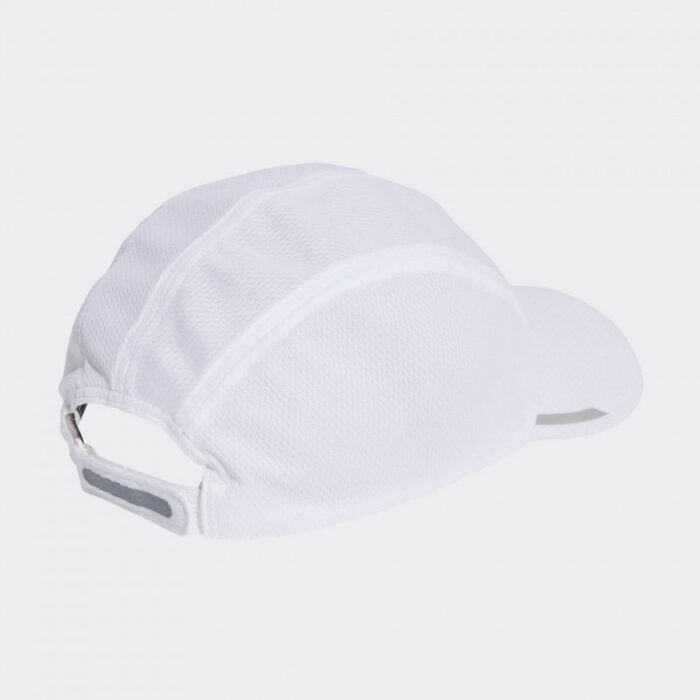 ⁦adidas Unisex Running AEROREADY Four-Panel Mesh Cap - طاقية اديداس رانينغ ايروريدي فور بانيل للجنسين لون أبيض⁩ - الصورة ⁦2⁩