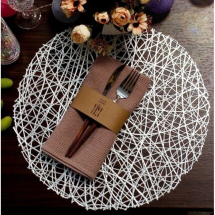 كوستر جلد فضي مدور