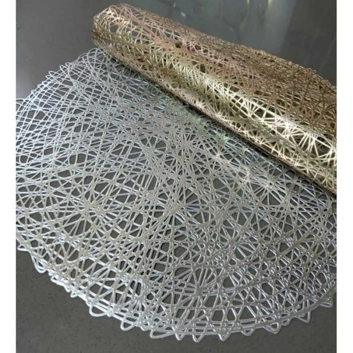 ⁦كوستر جلد فضي مدور⁩ - الصورة ⁦3⁩