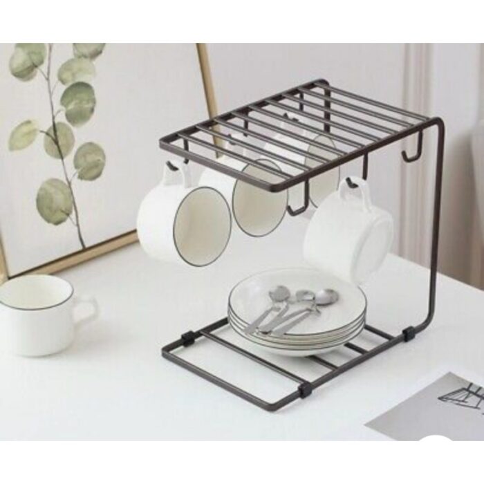 ⁦ستاند مجات وصحون اسود معدن⁩ - الصورة ⁦3⁩