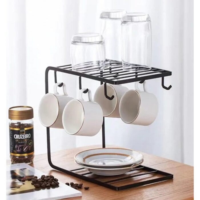 ⁦ستاند مجات وصحون اسود معدن⁩ - الصورة ⁦4⁩