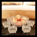 ⁦طقم ضيافة زجاج 13 قطعة ( جاط+ 6 صحون مكسرات+6 صحون ضيافة)⁩ - الصورة ⁦3⁩