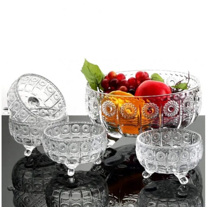 ⁦طقم ضيافة زجاج 13 قطعة ( جاط+ 6 صحون مكسرات+6 صحون ضيافة)⁩ - الصورة ⁦4⁩