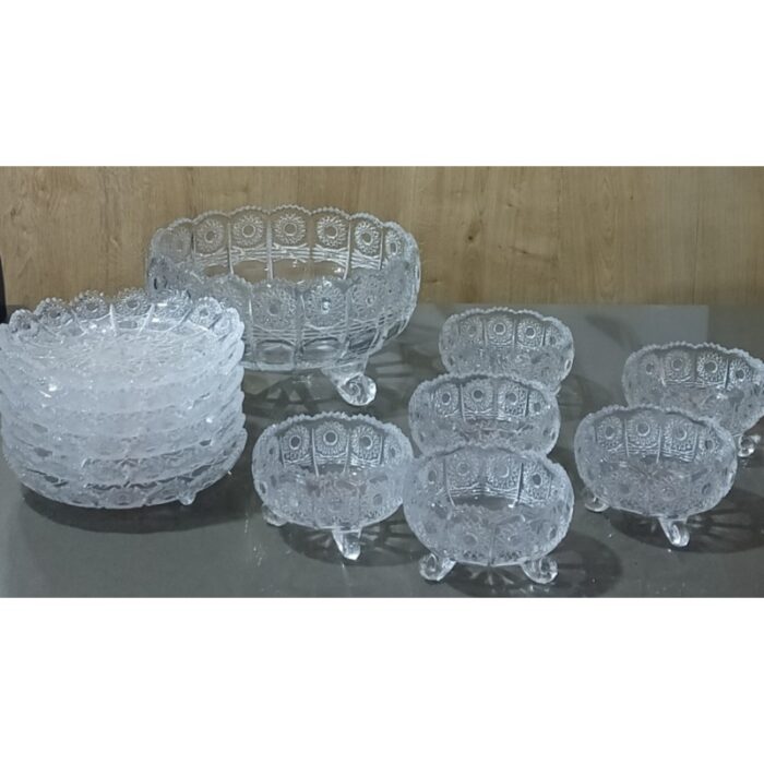⁦طقم ضيافة زجاج 13 قطعة ( جاط+ 6 صحون مكسرات+6 صحون ضيافة)⁩ - الصورة ⁦6⁩